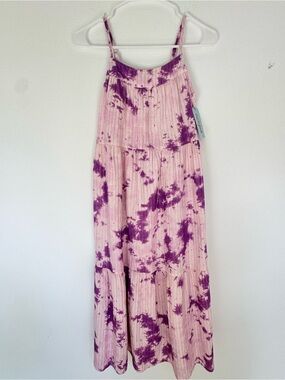 NWT Cat & Jack Tie-Dye Pink and Purple Maxi Dress- Size 10/12 Girls Large